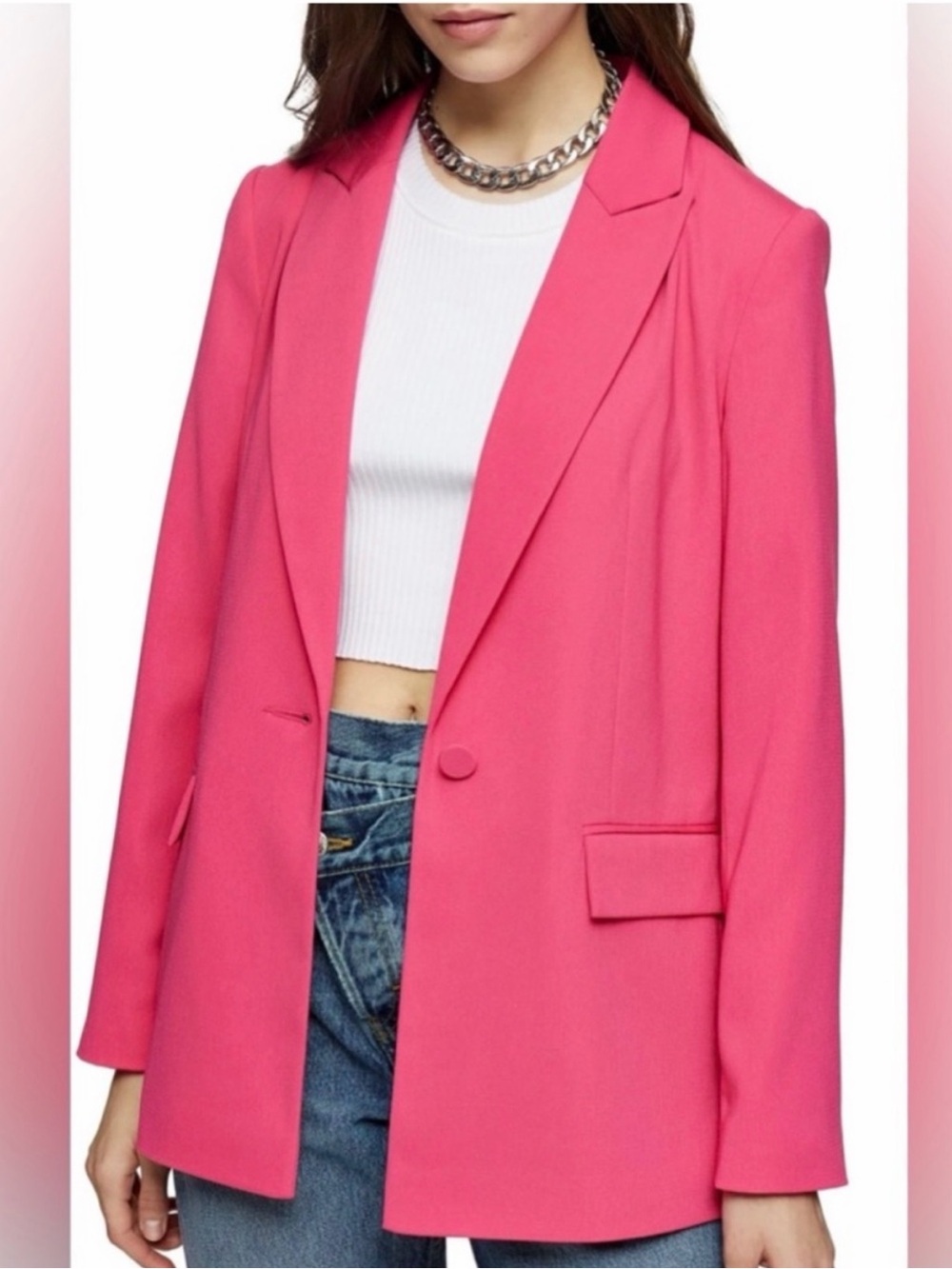 Topshop Bright Pink Blazer